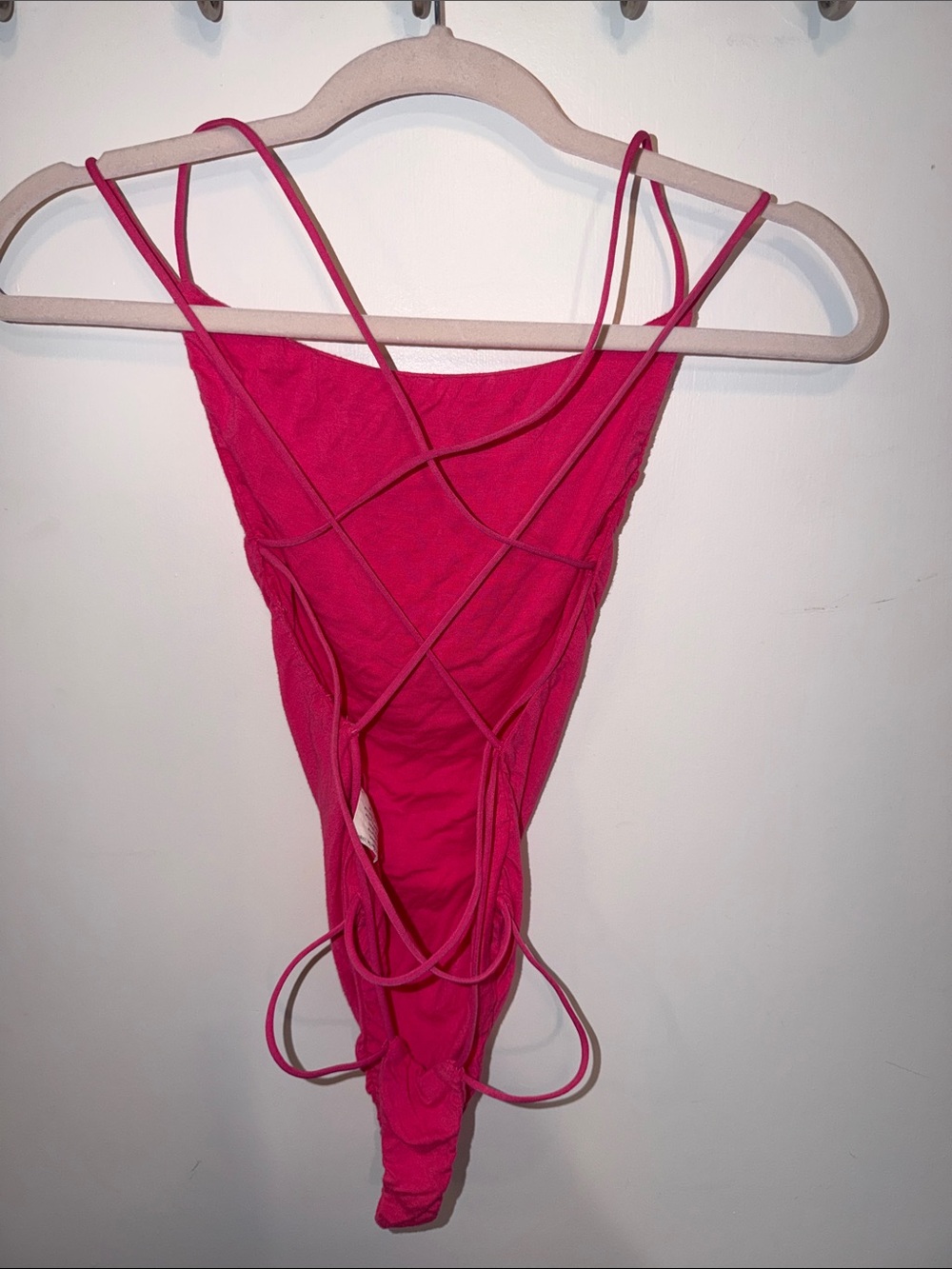 SHEIN Hot Magenta Strappy Bodysuit